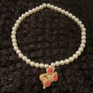 Stretchy Faux Pearls One Of Kind Charm Necklace
